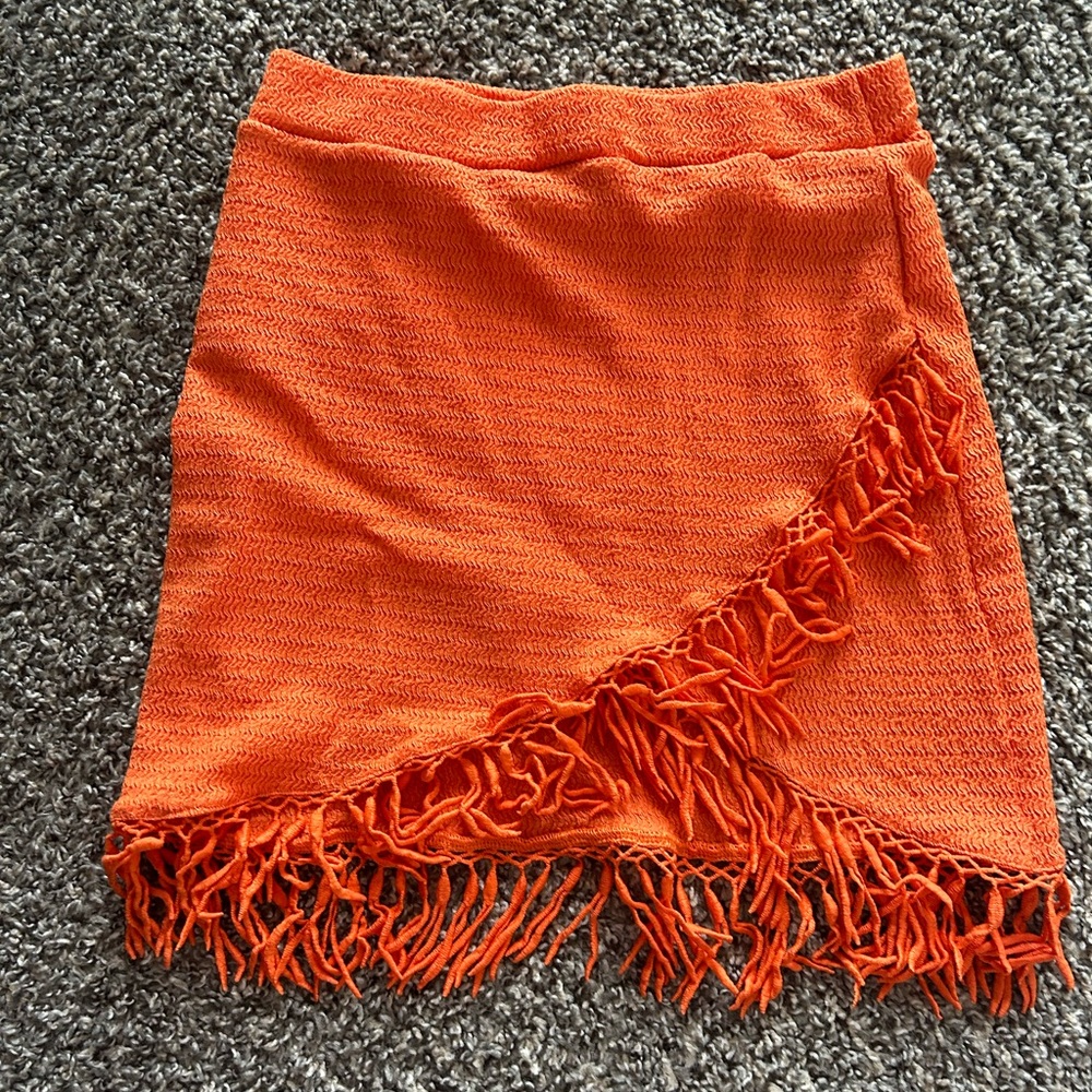Orange mini skirt